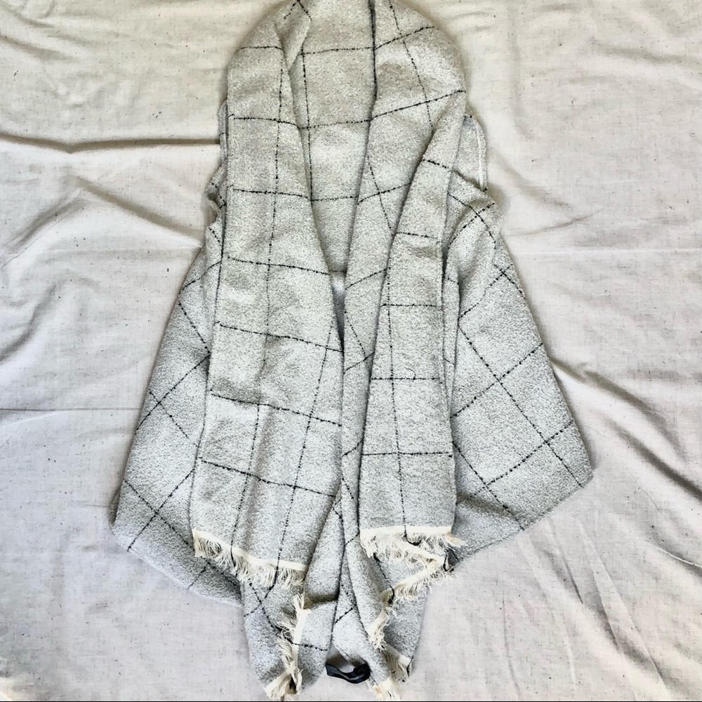 Express plaid gray sweater shawl